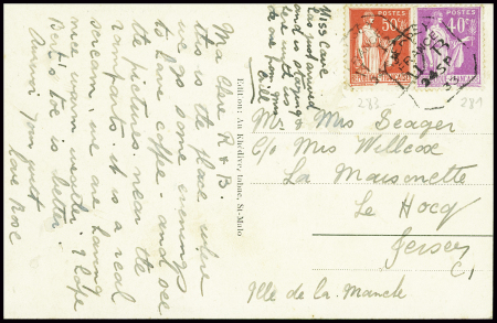 N°281 + 283, typa Paix obl CAD rect tombstone "Jer