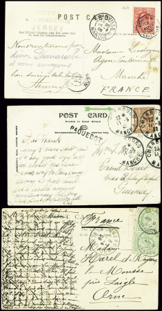 3 CP : GB n°107 obl CAD octogonal "Angl BM Granvil