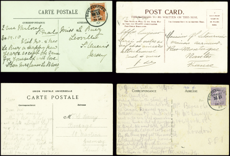 4 CP AFF France n°138 (2), n°200, GB n°107 obl CAD