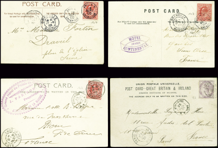 4 CP : 2 AFF n°107 obl CAD octogonal "Angl BM Gran