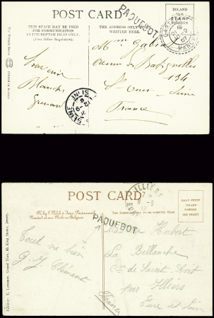 2 CP : GB n°107 obl CAD perlé "Carteret Manche" (1