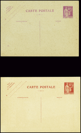 4CP 40c Paix lilas (2) et 90c Paix rouge (2) avec 