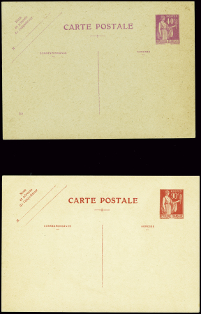 2CP 40c et 90c Paix avec repiquage illustré de Dra