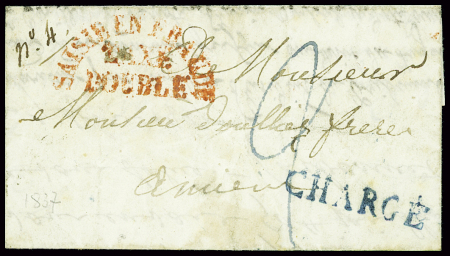 SOMME lettre de Corbie pour Amiens (1837) avec gri