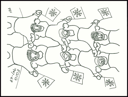 Carte PEV Egig 1967 - 68 (6 explorateurs juchés su