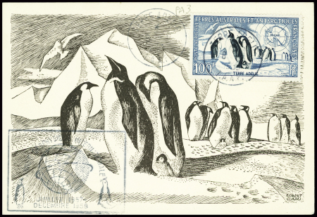 TAAF PA n°3 obl Terre Adélie (1958) sur CP concord