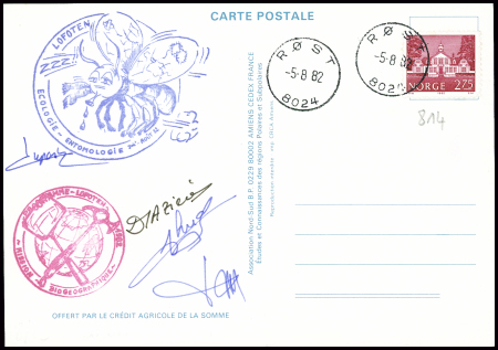 Norvège n°814 obl Rost (1982) sur CP avec illustra