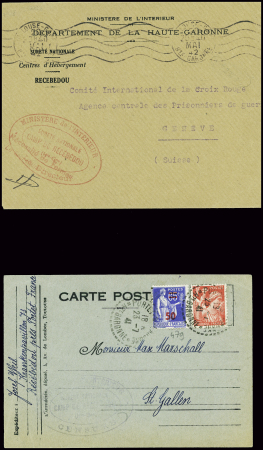 3 plis d'israélites allemands internés au camp de 