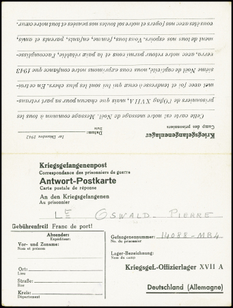 Postkarte double avec message imprimé de Noël de l