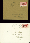4 lettres AFF USA PA n°26, 6 cents rouge avec surc