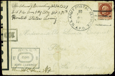 N°517 obl grand CAD avec killer "US Army postal se