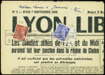 N°546 + 547, Mercure obl cachet rect "Lyon libéré 