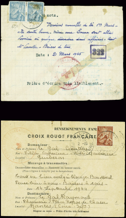 Message Croix-Rouge de fortune AFF n°650, 1F Iris 