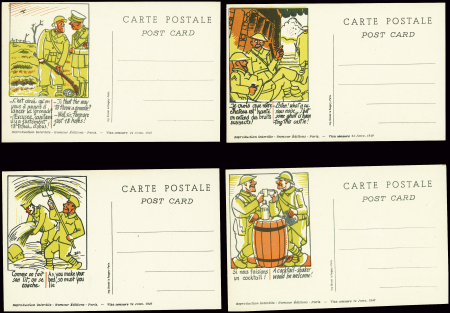 18 CP d'humour militaire sur le front neuves avec 