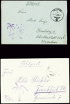 2 lettres en franchise avec CAD "Feldpost" (1941 e