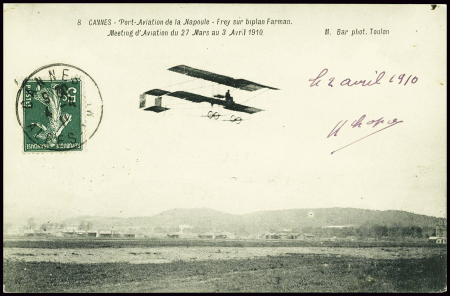N°137 obl Cannes (1911) sur CP "Cannes port-aviati