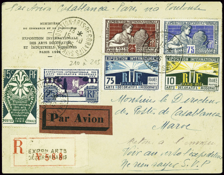 N°210 à 215 obl CAD concordant "Exposition Arts dé