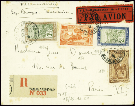 18/25.12.31 Madagascar n°108 + 109 + 184 + 187 obl