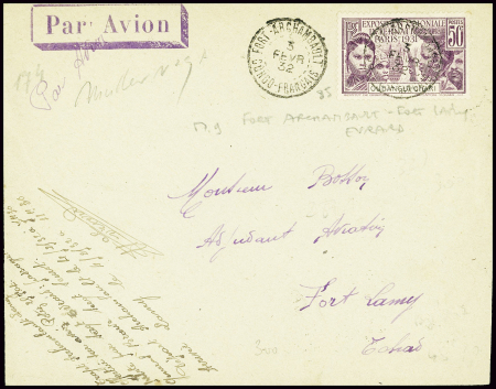 3/4.2.1932 Fort Archambault - Fort Lamy - Lettre A