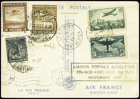 N°321 + PA8 obl Le Bourget port aérien (20.11.37) 
