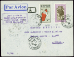 Madagascar n°168 + PA n°5A obl Tananarive RP (16.3