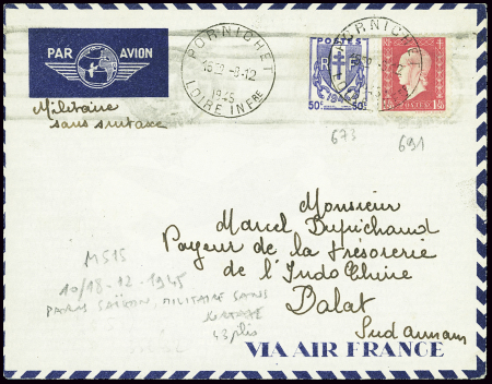 10/18.12.1945 Paris - Saïgon militaire sans surtax