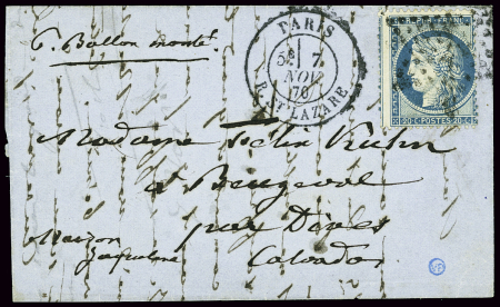 N°37 obl étoile 2 + CAD "Paris R. St Lazare" (7 no