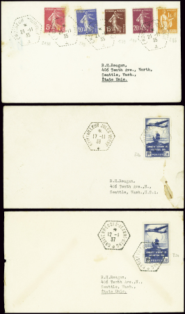 3 lettres : n°320 obl hex "Croiseur Ecole jeanne d