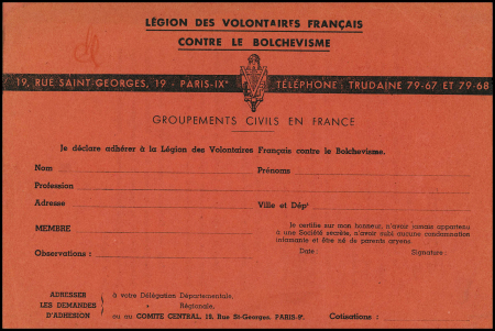 Document A5 sur fond rouge d'adhésion aux groupeme