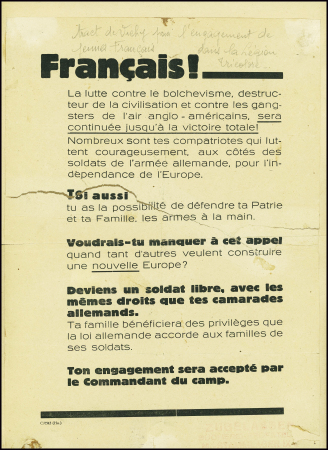 Tract appelant à l'engagement dans la LVF (mars 19