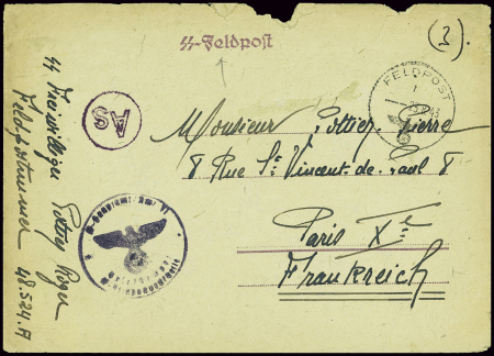 Lettre en franchise avec CAD "Feldpost" (23.8.43) 