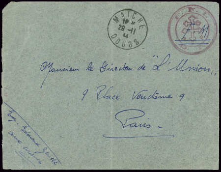 Doubs : Lettre en franchise avec CAD "Maiche Doubs