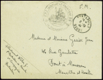 Lettre en franchise avec cachet noir avec déesse a
