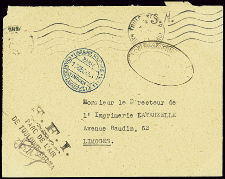 Haute-Garonne : lettre en franchise avec obl mec d