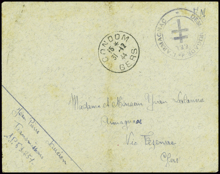 Lettre en franchise avec CAD "Condom Gers" (31.12.