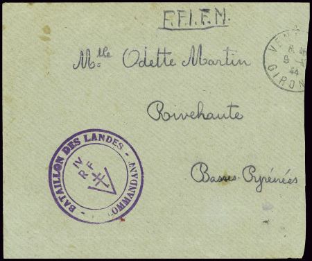 Landes : lettre en franchise de Vendays Gironde (9