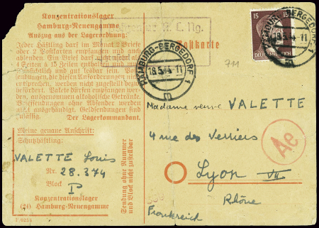 Allemagne n°711 obl Hambourg-Bergedorf (18.5.44) s