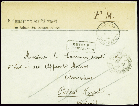 Lettre en franchise de Barbazan Haute Garonne (18.