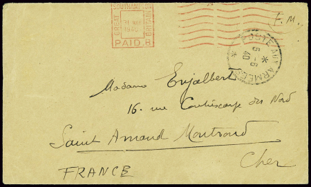 Lettre en franchise d'un évacué de Dunkerque "Sout