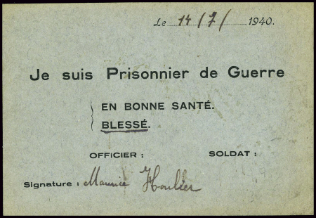 CP avis de capture sur carton vert "Je suis prison