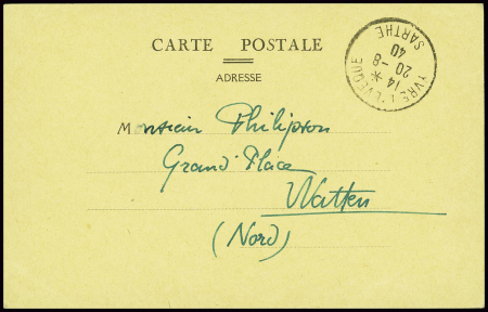 Carte avis de capture du camp d'Auvours avec CAD "