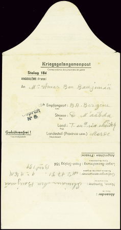 Formule Kriegsgefangenenpost avec mention imprimée