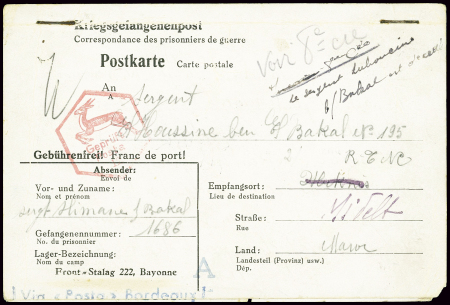 Postkarte 2 volets avec mention imprimée "Front-St