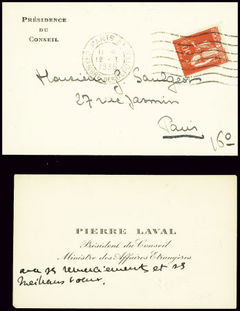 N°283 obl Paris 31 (12.1.35) sur une petite lettre