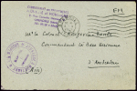 Lettre en franchise avec griffe violette "Commissa