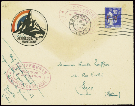 FM n°9 obl mec "Grenoble Isère" (27.7.44) sur env 