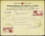 Maroc n°186, 2 pièces, obl Oujda Maroc (1943) sur 
