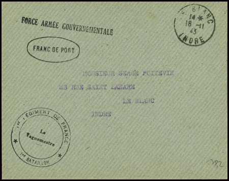 Lettre en franchise avec CAD "Le Blanc Indre" (194