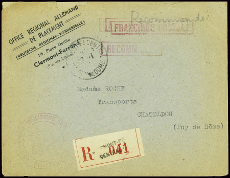 Lettre recommandée en franchise à en-tête "Office 