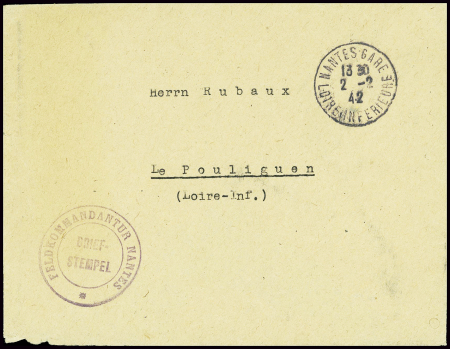 Lettre en franchise avec CAD "Nantes gare Loire In